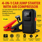 Heavy-Duty 4-in-1 Car Jump Starter with Air Pump and Power Bank